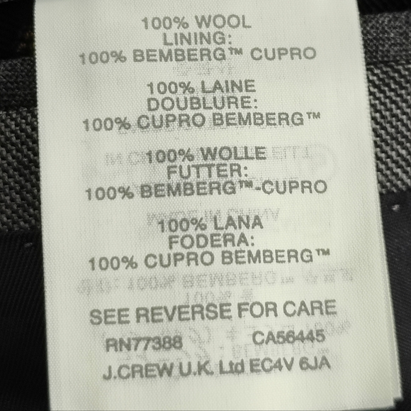 J CREW Ludlow Solid Grey Wool Tollegno 1900 Sz 40 R Mens Sport Coat Blazer - Picture 8 of 8